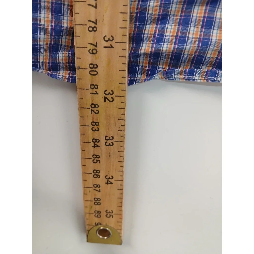 Ralph Lauren Shirt Mens Medium Blue Plaid Classic Fit Button‎ Down Long Sleeve
